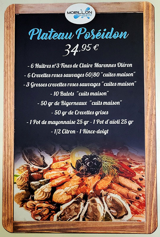 Fruits de Mer Morillon Marée